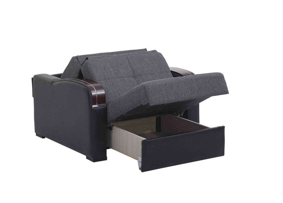 Ottomanson Sleep Plus Collection Upholstered Convertible Armchair with Storage
