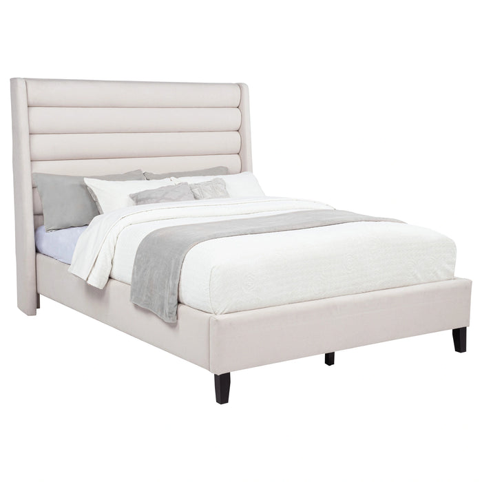Leslie Upholstered Wingback Platform Bed