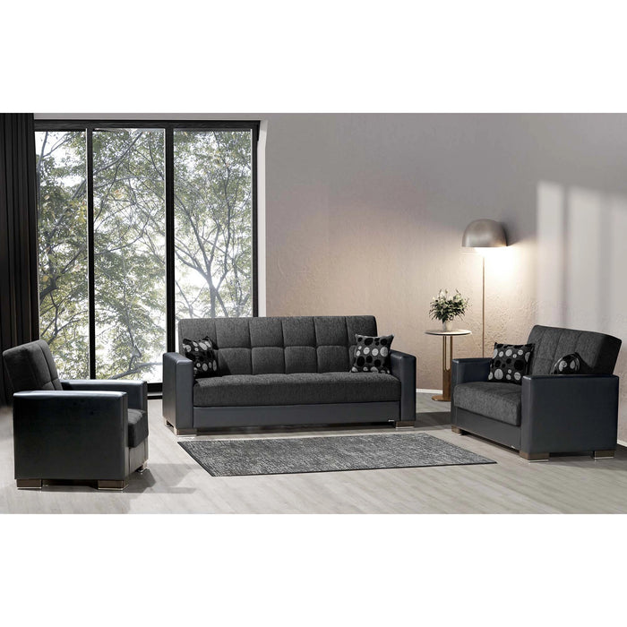 Ottomanson Armada Collection Upholstered Convertible Sofabed with Storage