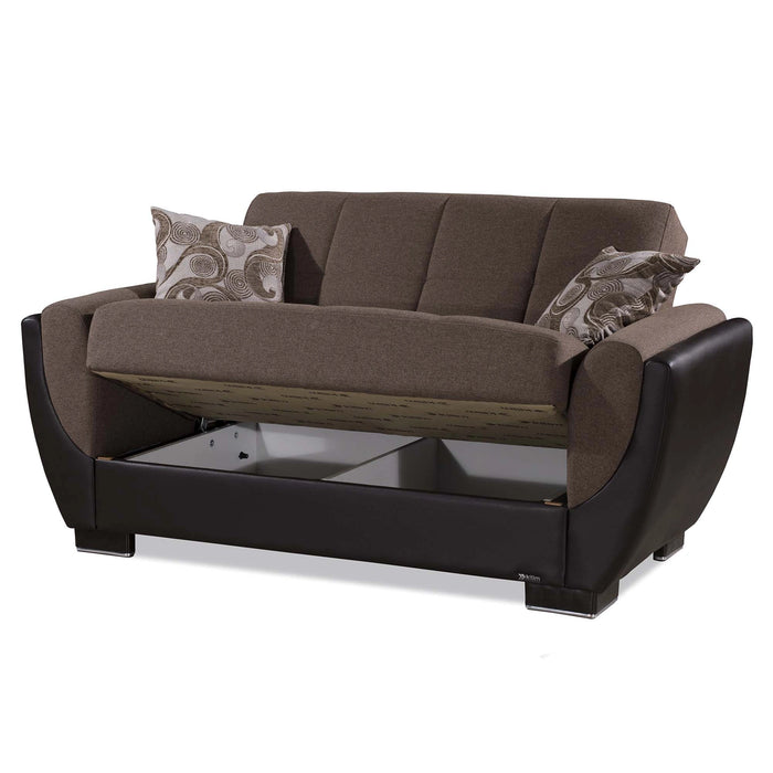 Ottomanson Armada Air Collection Upholstered Convertible Loveseat with Storage