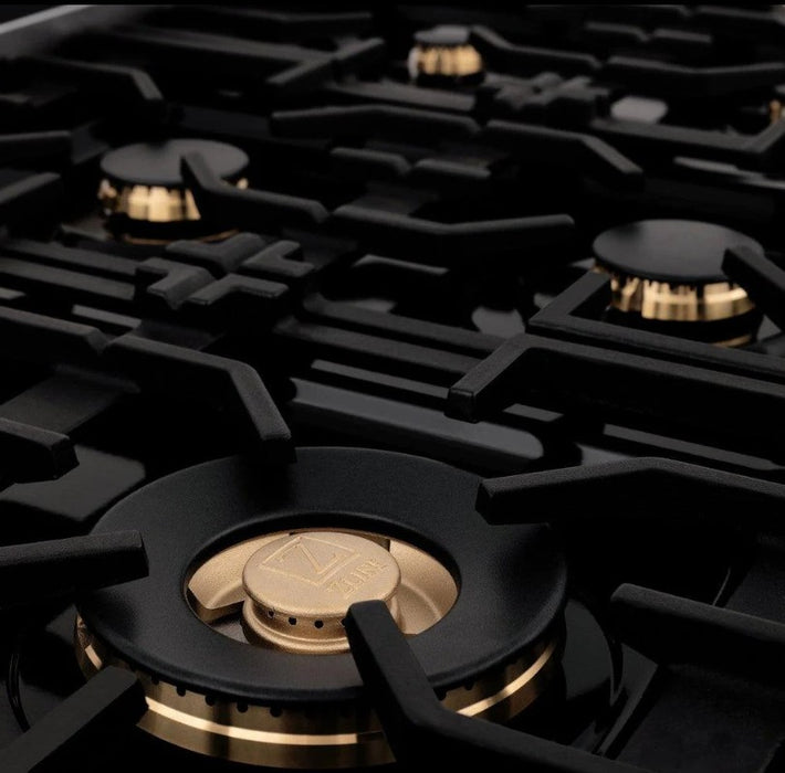 ZLINE Kitchen 5-Piece Package with Black Stainless Steel