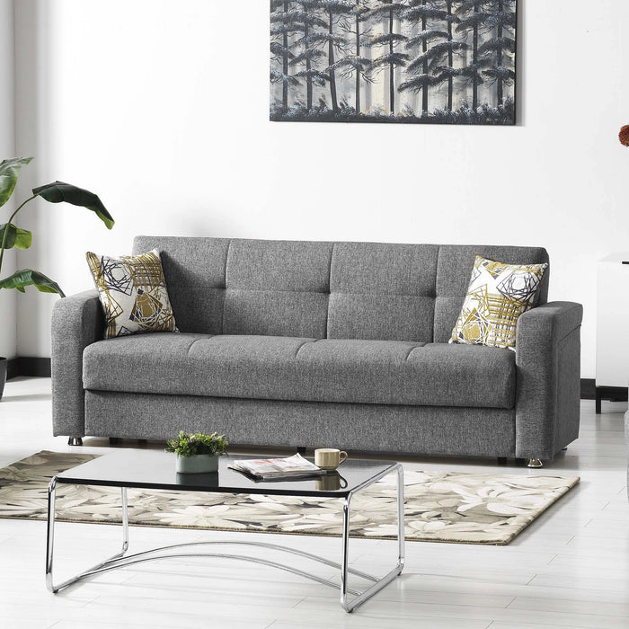Ottomanson Harmony Collection Upholstered Convertible Sofabed with Storage