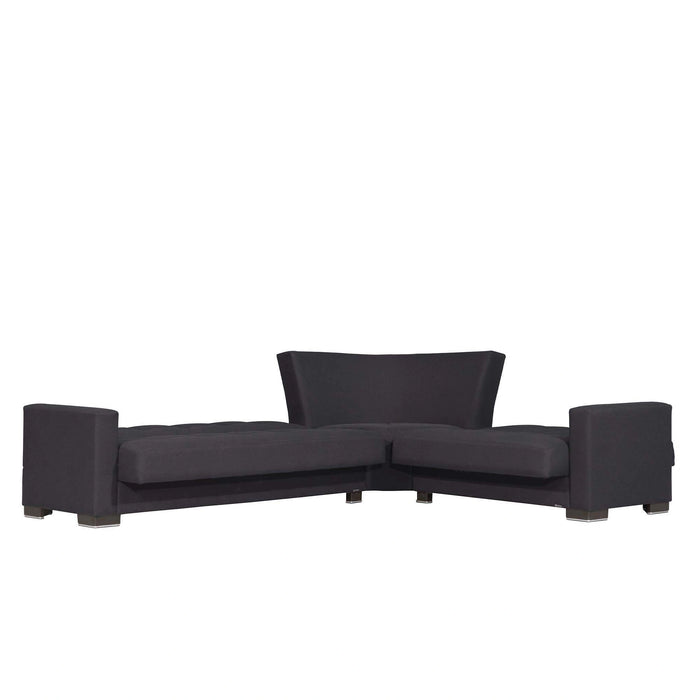 Ottomanson Armada Collection Upholstered Convertible Sectional with Storage