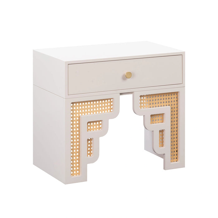 Suzie 26" Rattan Nightstand With Drawer