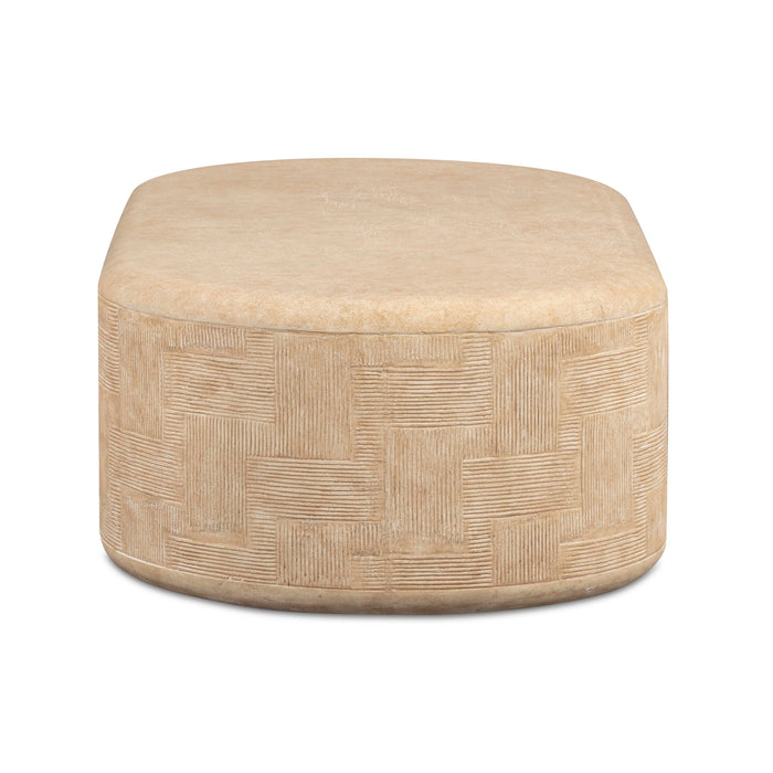 Suraya 55" Indoor/Outdoor Concrete Rounded Coffee Table