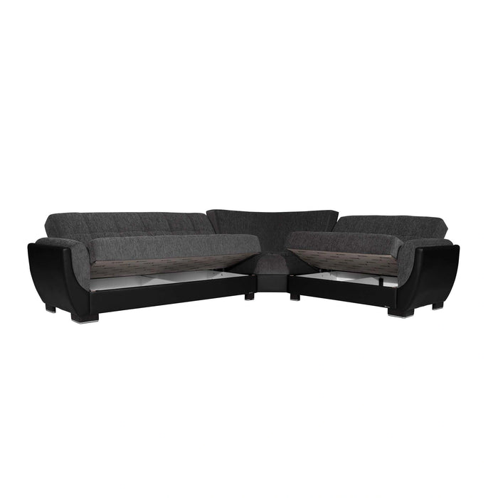 Ottomanson Armada Air Collection Upholstered Convertible Sectional with Storage