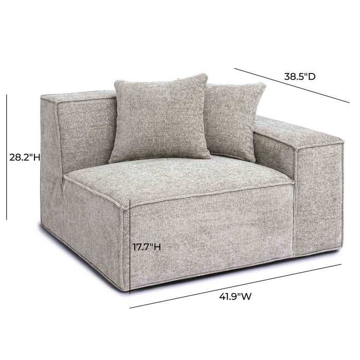 Mindy Performance Chenille Basketweave Modular Corner Chair