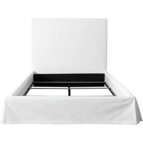 Savannah 58" Eastern King Slipcover Bed in White Linen Fabric