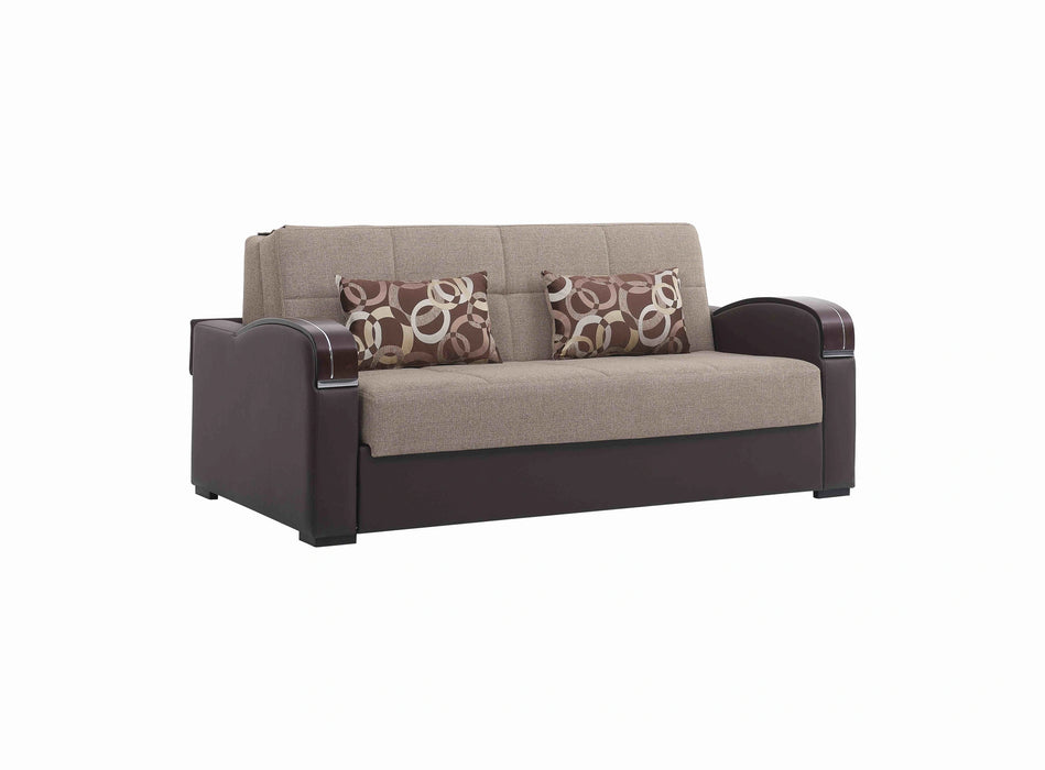 Ottomanson Sleep Plus Collection Upholstered Convertible Sofabed with Storage, Brown