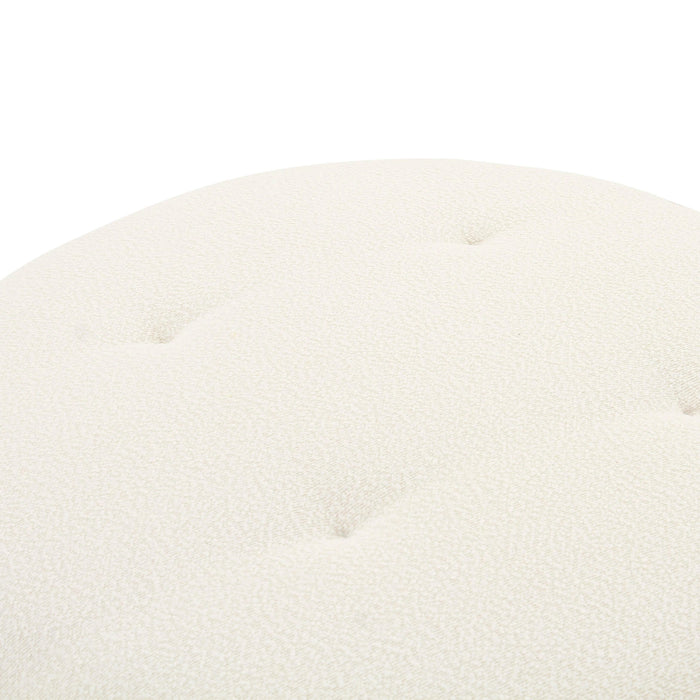Fickle Cream Performance Boucle Swivel Ottoman