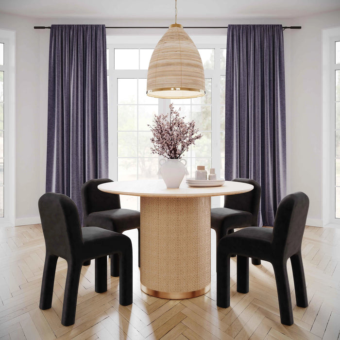 Akiba 47" Natural Ash &amp; Rattan Round Dining Table