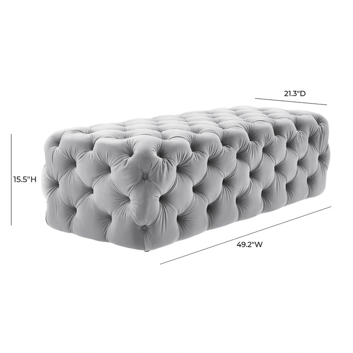 Kaylee 49" Performance Velvet Tufted Jumbo Ottoman