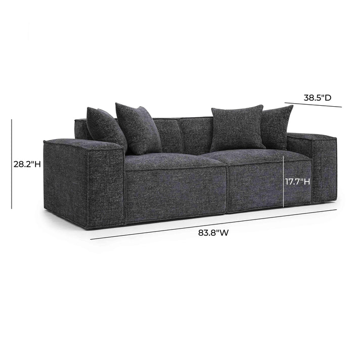 Mindy 84" Performance Chenille Basketweave Modular Loveseat