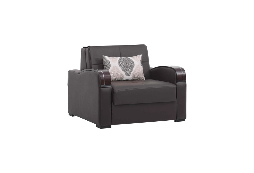 Ottomanson Sleep Plus Collection Upholstered Convertible Armchair with Storage