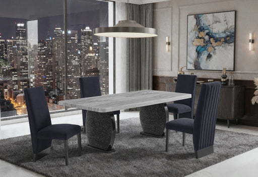 D2502 Dining Table and 4 D12 Black Dining Chair