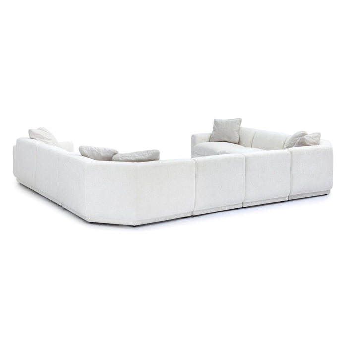 Perry 8-Piece Cream Performance Chenille Modular Large U-Sectional