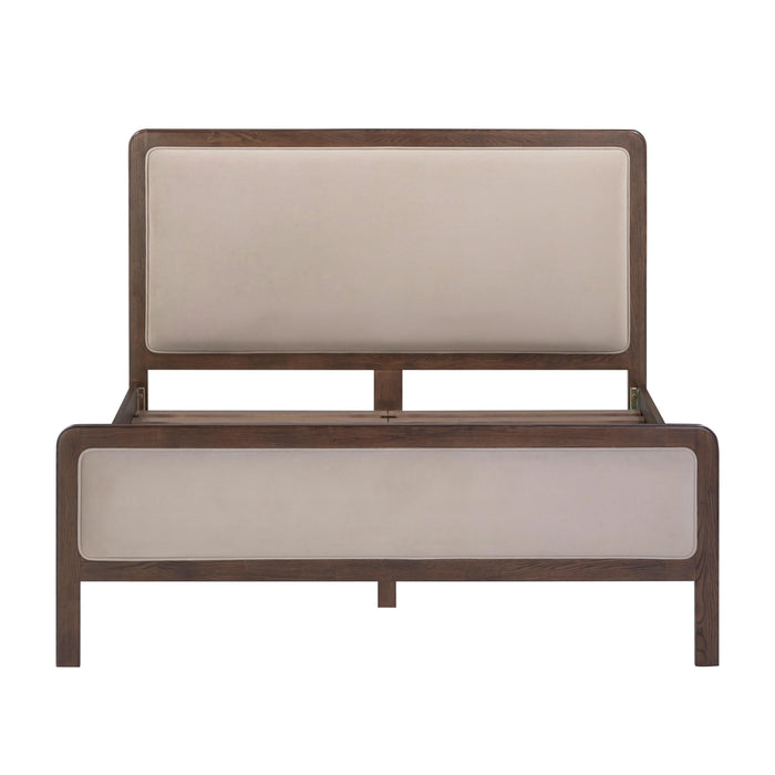 Hella Contract-Grade Velvet and Ash Wood Bed