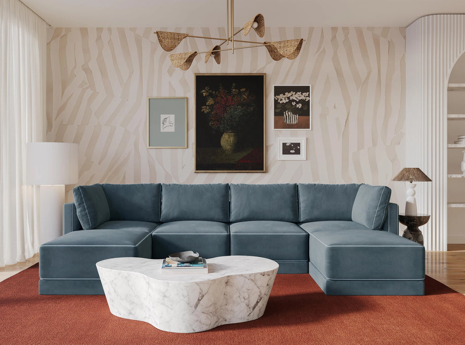 Willow 6-Piece Performance Velvet Modular U Sectional