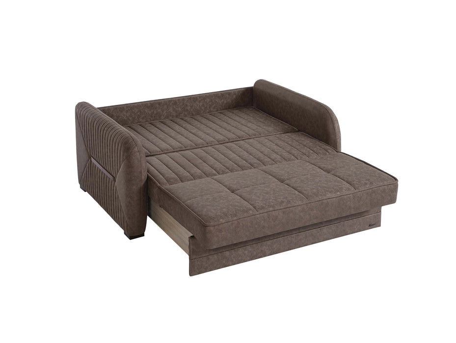 Ottomanson Speedy Collection Upholstered Convertible Loveseat with Storage