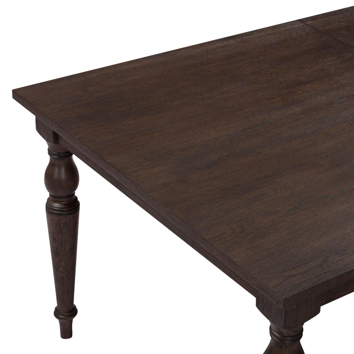 Mila 74"-114" Dark Brown Extendable Rectangular Dining Table