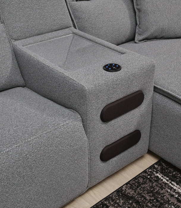 Modmax II Power Reclining Sectional with Audio Consoles