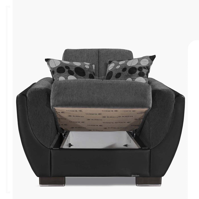 Ottomanson Armada Air Collection Upholstered Convertible Armchair with Storage