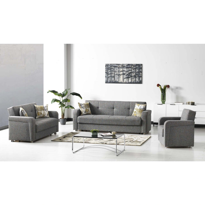 Ottomanson Harmony Collection Upholstered Convertible Armchair with Storage