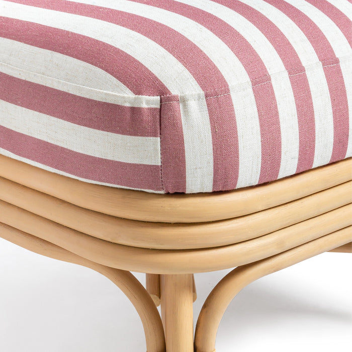 Dorine Striped Performance Linen &amp; Rattan Accent Chair