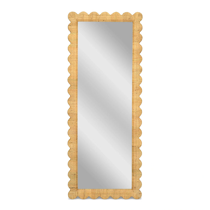 Bama 29.1" x 75" Long Natural Rattan Wall Mirror