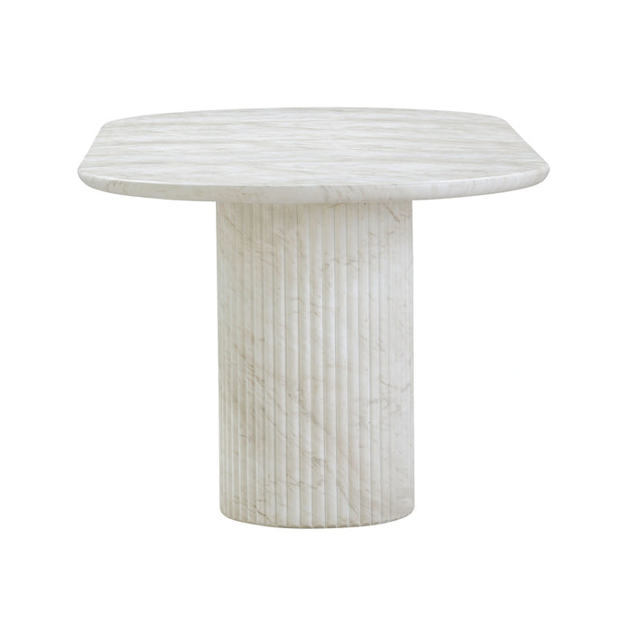 Brut 86" Concrete Patterned Indoor/Outdoor 86" Oval Dining Table