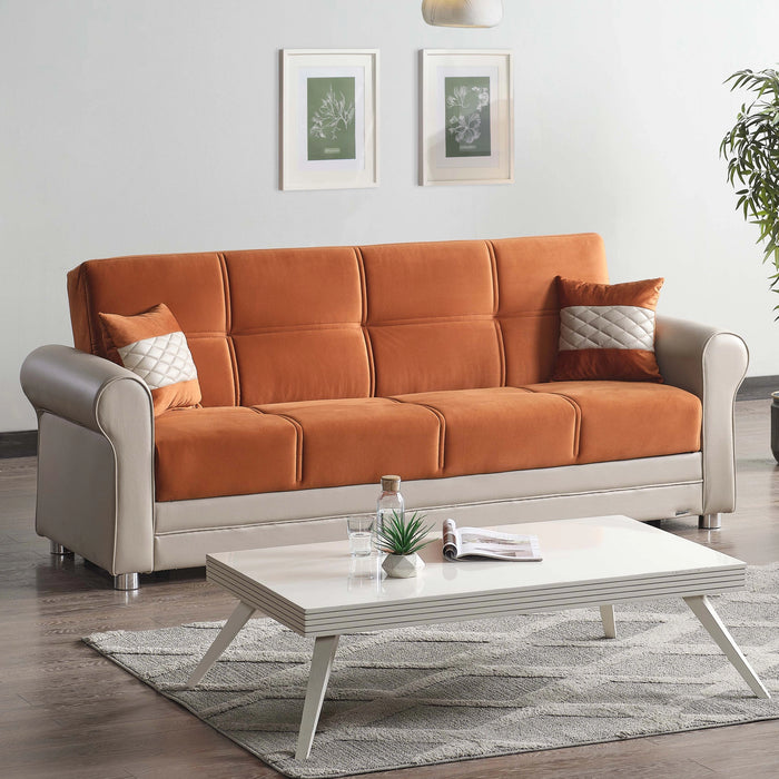 Ottomanson Avalon Collection Upholstered Convertible Sofabed with Storage