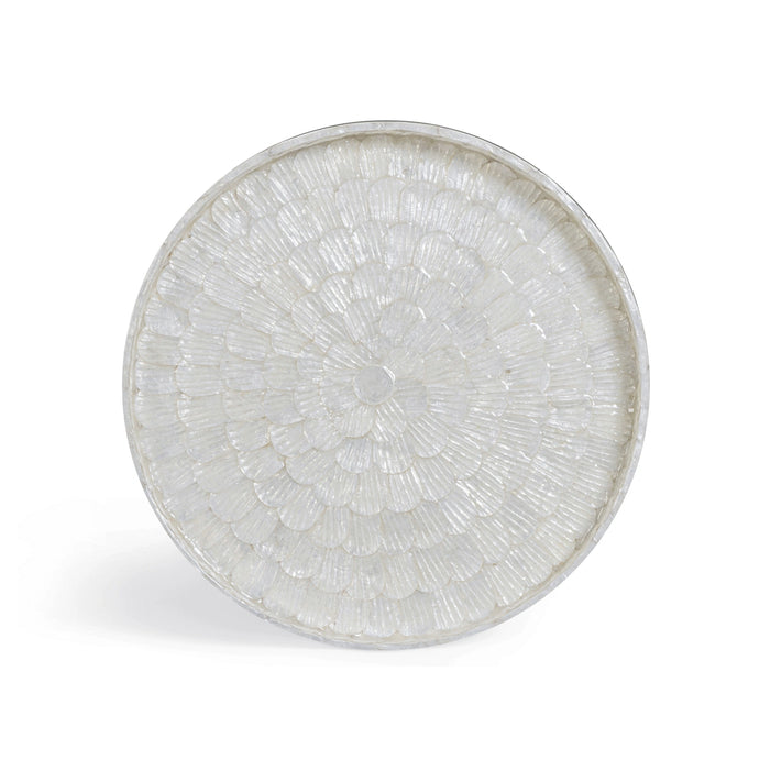 Coast Pearl White Seashell Round Side Table