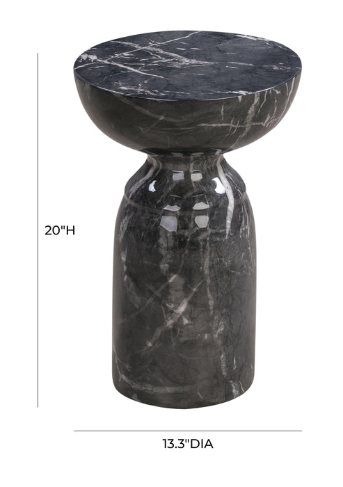 Rue Faux Marble Indoor / Outdoor Round Side Table