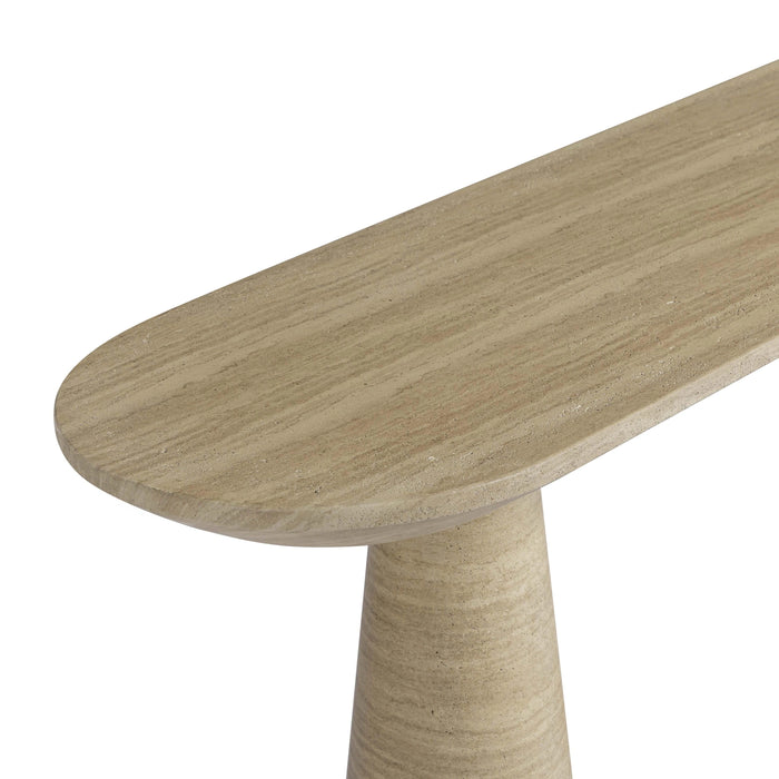 Sandra 47" Faux Travertine Indoor/Outdoor Console Table