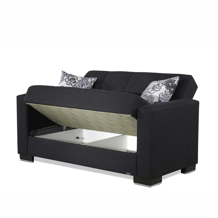 Ottomanson Armada Collection Upholstered Convertible Loveseat with Storage