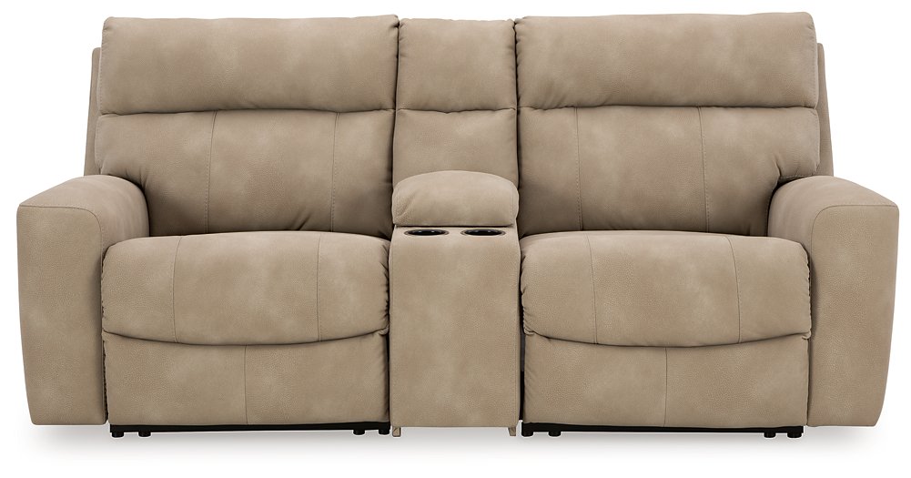 Next-Gen DuraPella Power Reclining Sectional Loveseat with Console - Home And Beyond