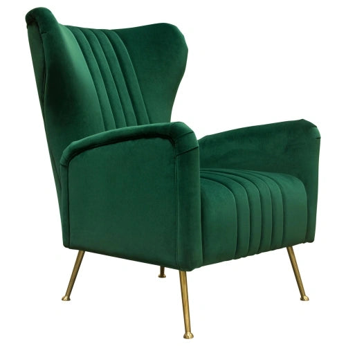Ava Chair in Emerald Green Velvet w/ Gold Leg