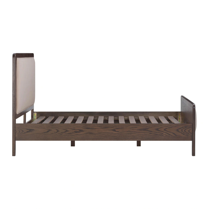 Hella Contract-Grade Velvet and Ash Wood Bed