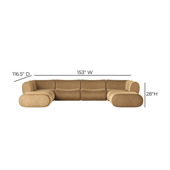 Zenith 8-Piece Latte Brown Performance Velvet Modular U-Sectional