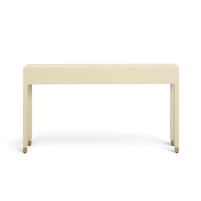 Dani 54" Cream Faux Shagreen 2-Drawer Console Table