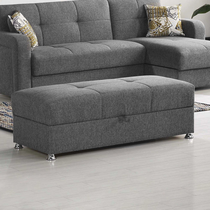 Ottomanson Harmony Collection Upholstered Convertible Ottoman with Storage