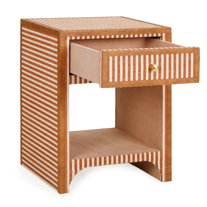 Kora 18" Cotton Jute 1-Drawer Contract-Grade Nightstand
