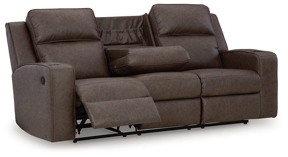 Lavenhorne Reclining Sofa with Drop Down Table - Home And Beyond