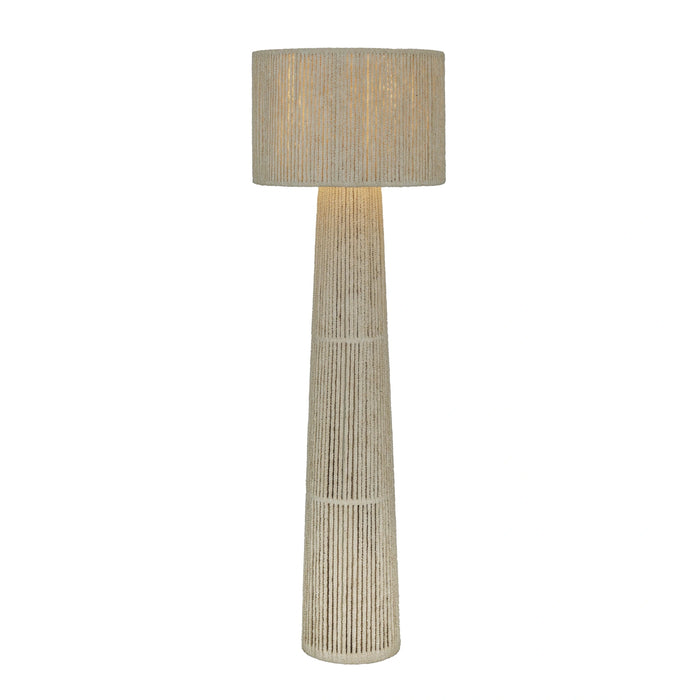 Tapered Natural Chenille Fiber Floor Lamp
