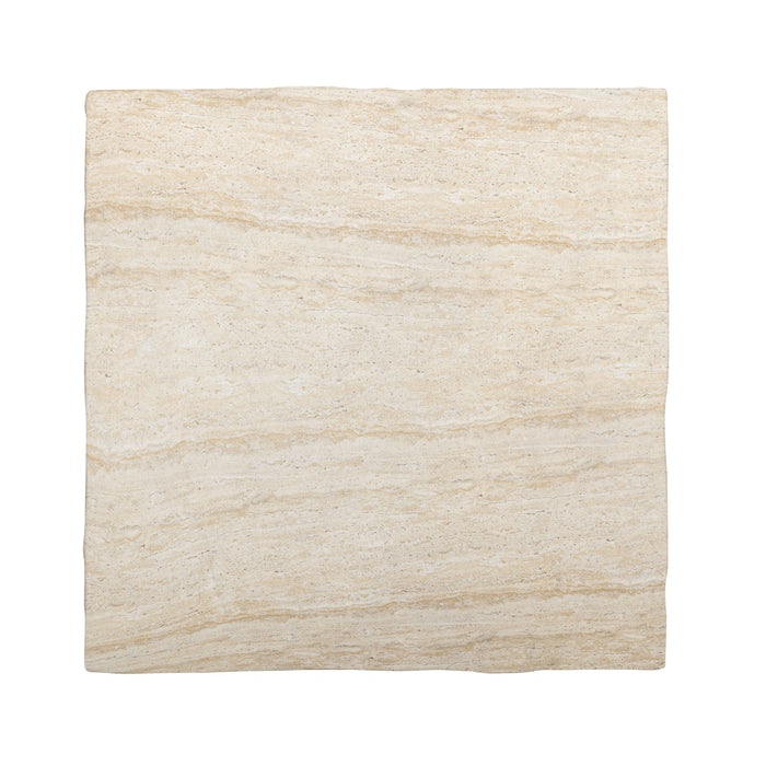 Roxanne 46" Faux Travertine Indoor/Outdoor Concrete Coffee Table
