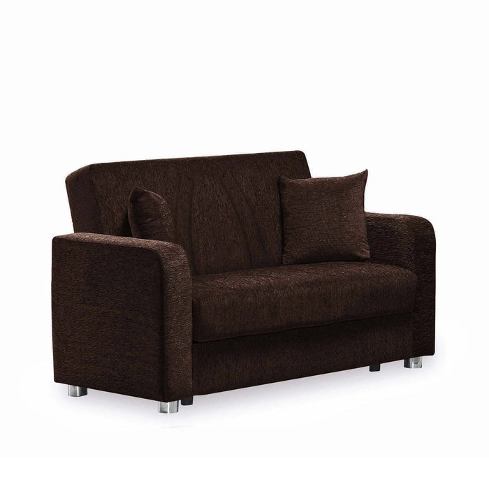 Ottomanson Elegance Collection Upholstered Convertible Loveseat with Storage