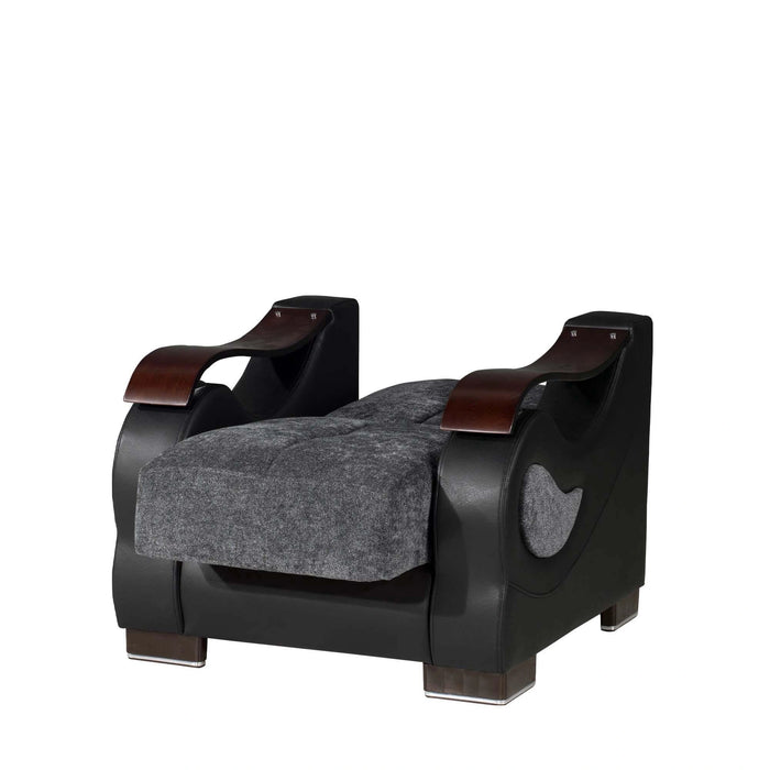 Ottomanson Metroplex Collection Upholstered Convertible Armchair with Storage