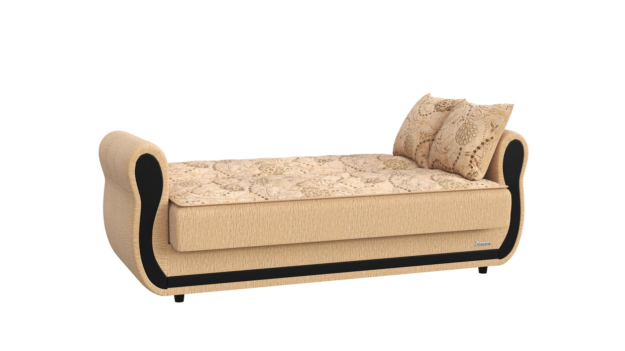 Ottomanson Havana Collection Upholstered Convertible Loveseat with Storage