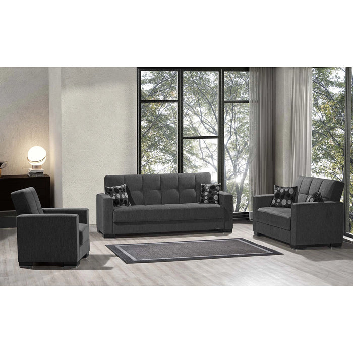 Ottomanson Armada Collection Upholstered Convertible Sofabed with Storage