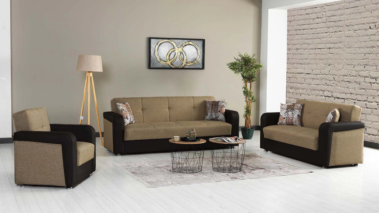 Ottomanson Harmony Collection Upholstered Convertible Sofabed with Storage